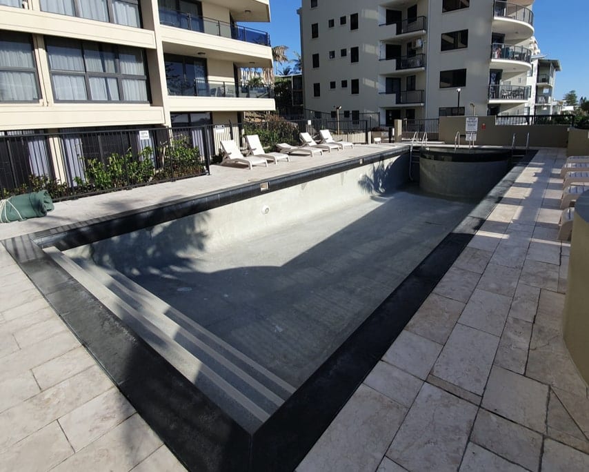 Lap Pool Before Concrete Pool Renovations - Commercial Swimming Pool Makeovers
