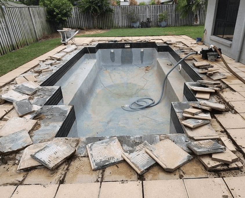 Concrete Pool Upgrades North Brisbane - Pool Coping Tile Removal