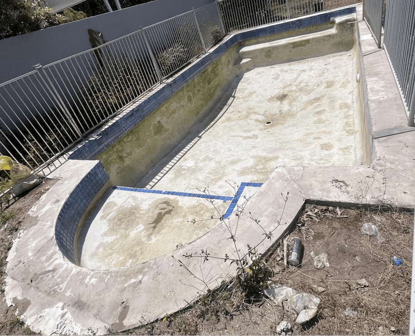 In ground Concrete Pool Restoration - Backyard Concrete Pool Transformation